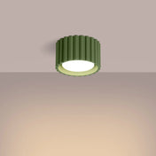 Plafonnier LED vert olive aluminium minimaliste | DUTIBO