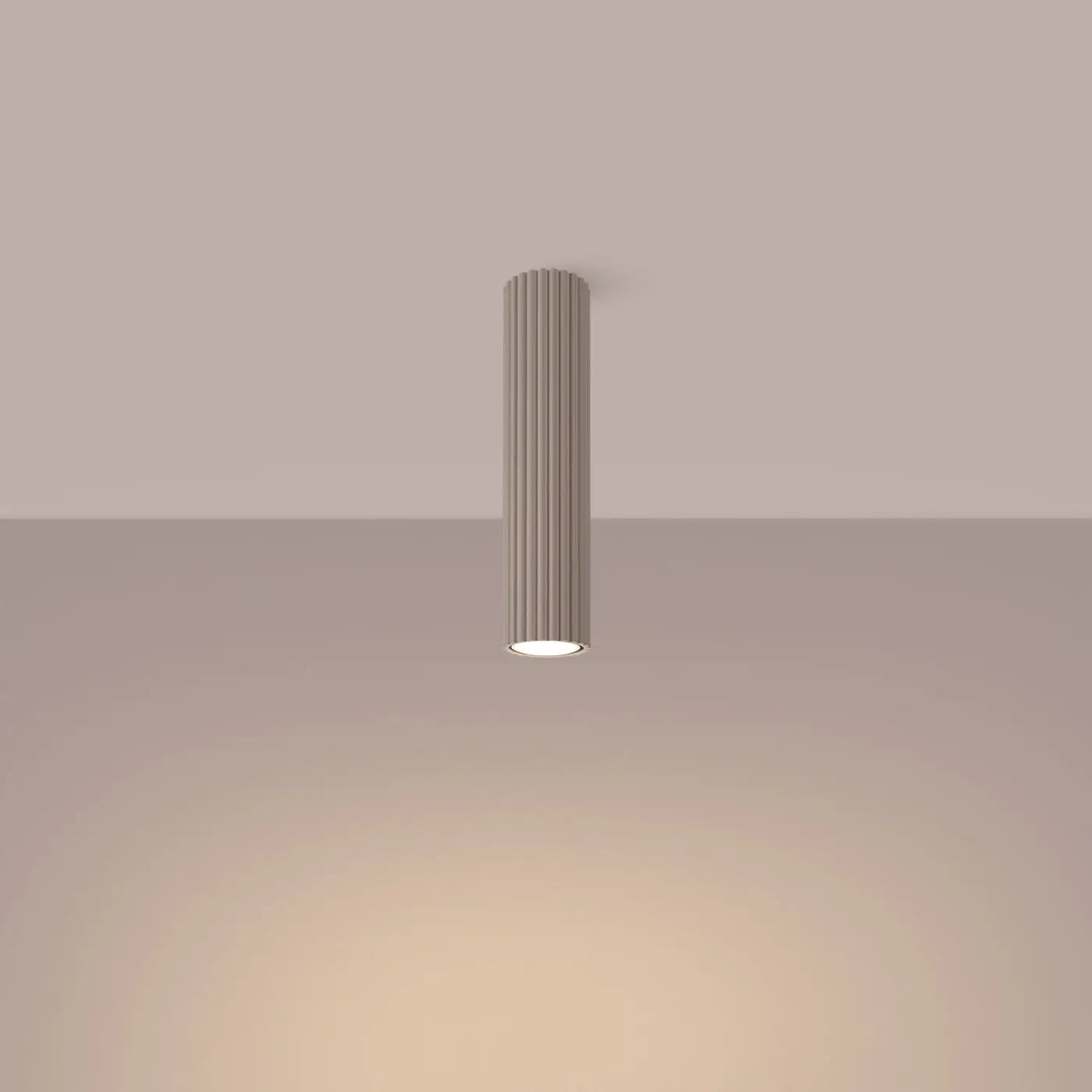Plafonnier LED taupe aluminium moderne | FIKIZU