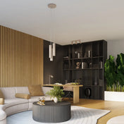 Plafonnier LED taupe aluminium moderne | FIKIZU