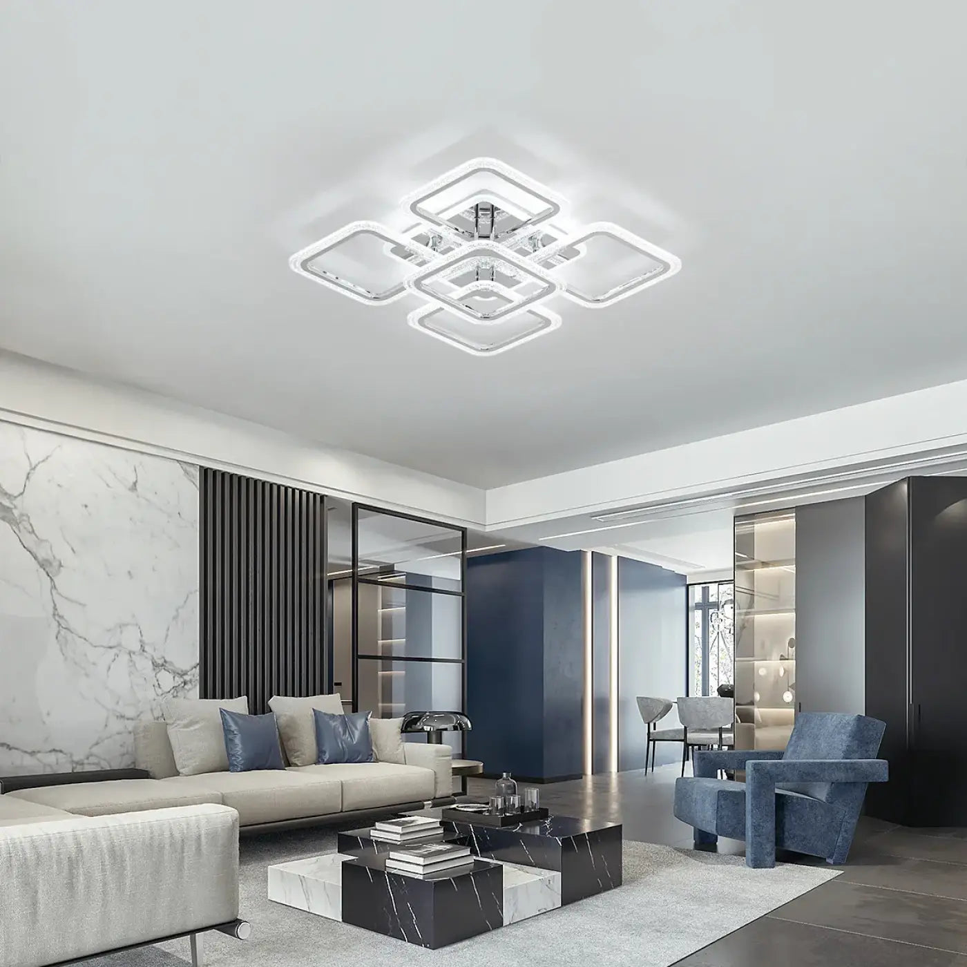 Plafonnier LED acrylique blanc moderne original | RAPA