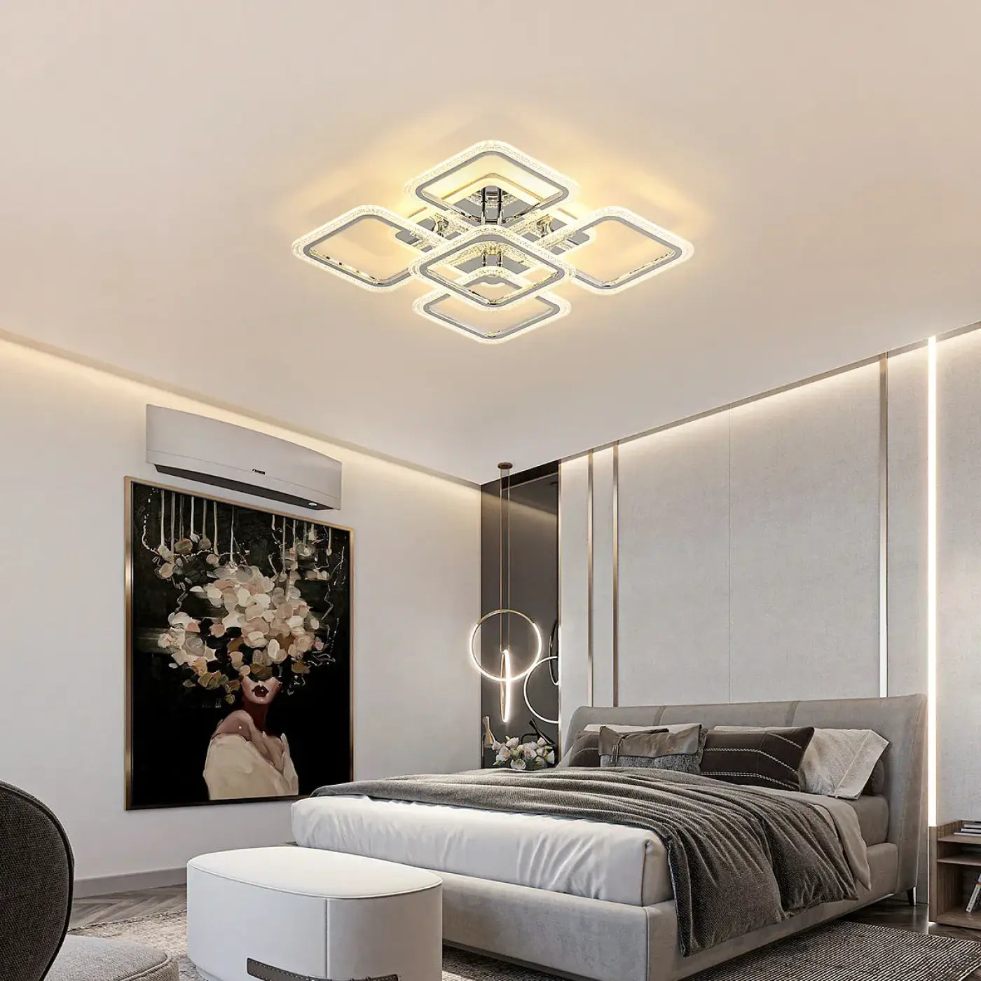 Plafonnier LED acrylique blanc moderne original | RAPA
