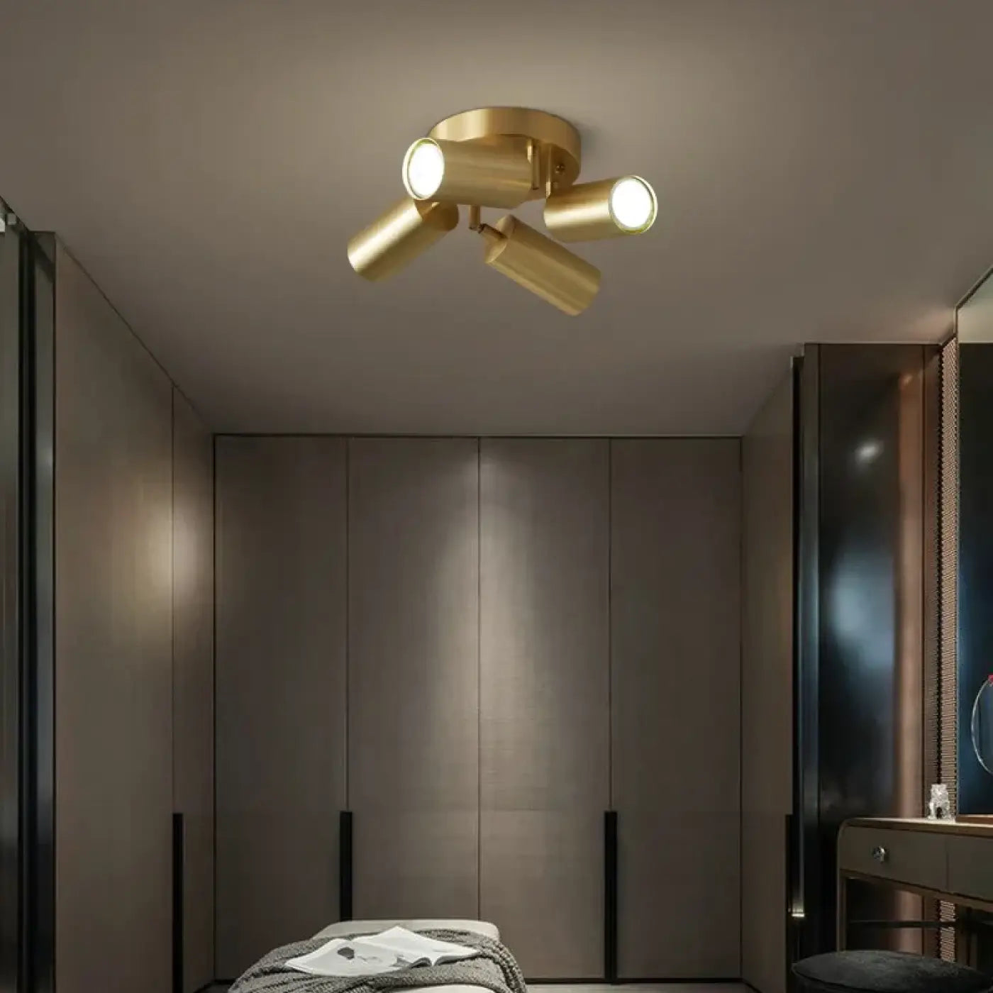 Plafonnier aluminium doré à spots contemporain | FIZE