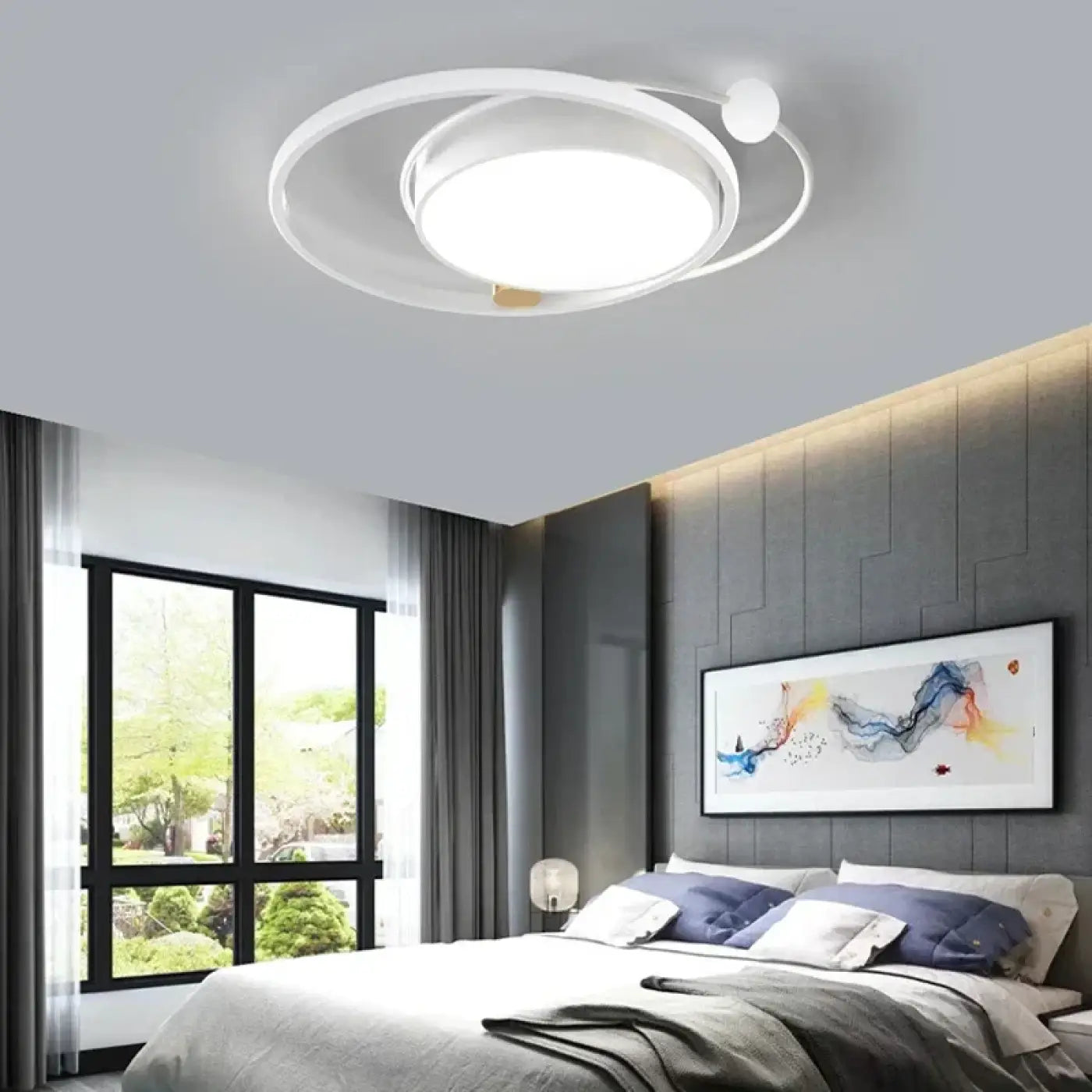 Plafonnier design mouvement doré noir blanc | RESUK