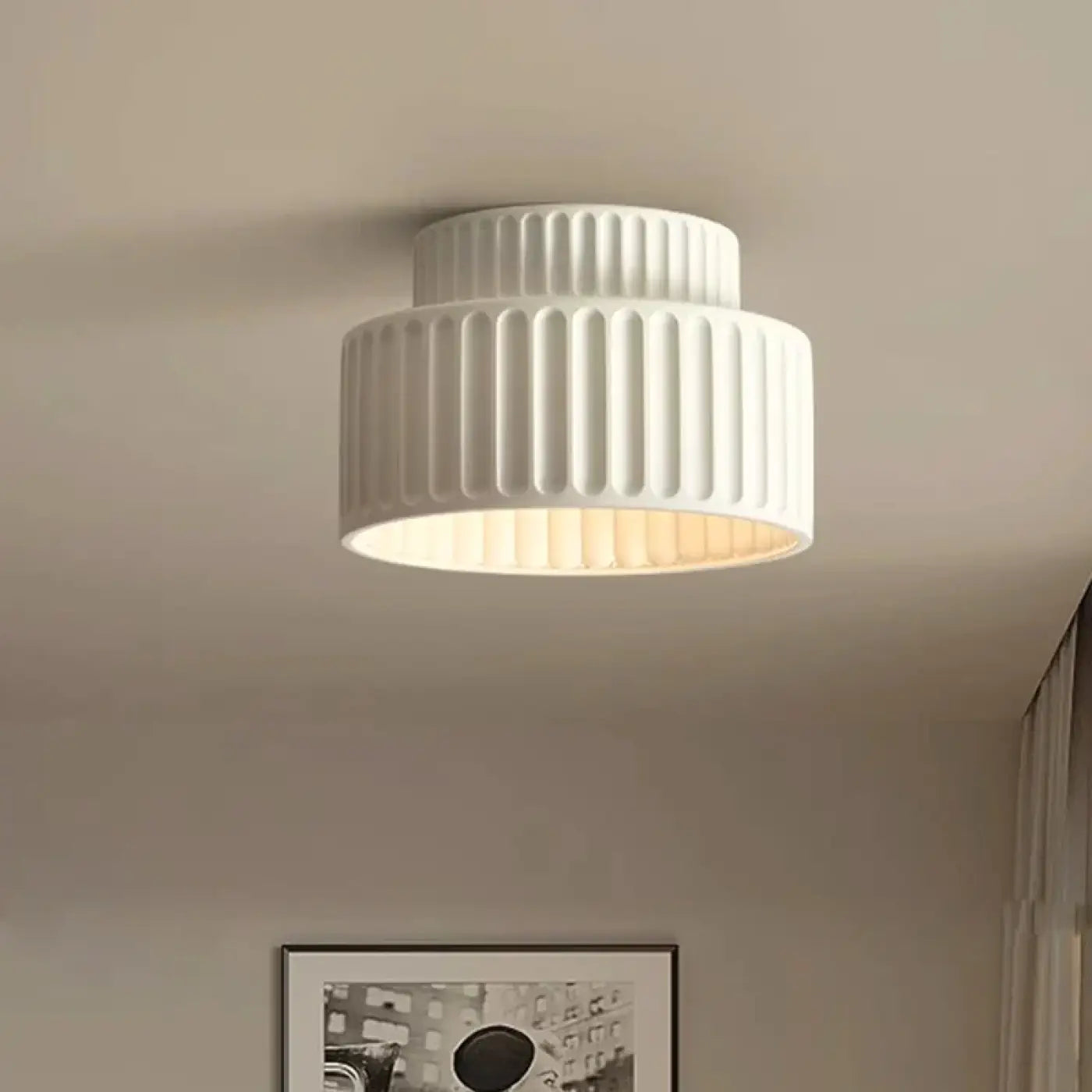Plafonnier résine beige blanc vert scandinave | KEPAL