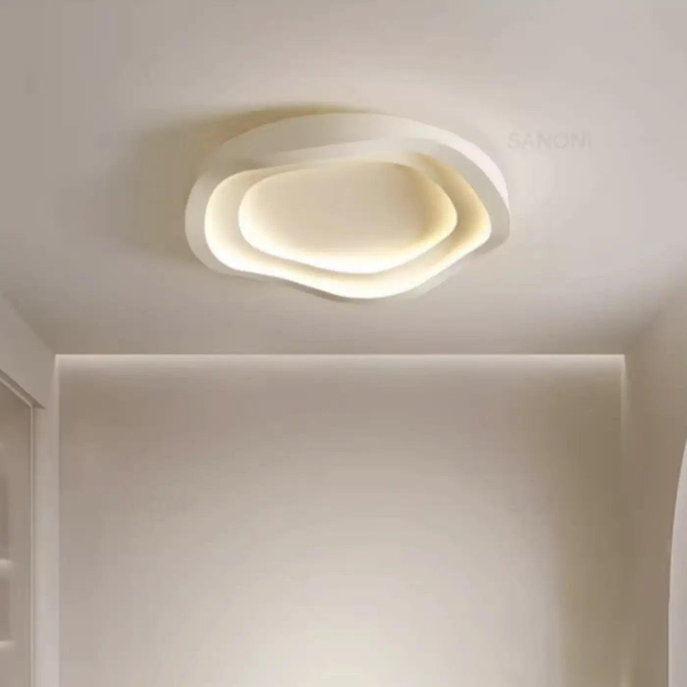 Plafonnier LED blanc aux courbes organiques | SIBAK
