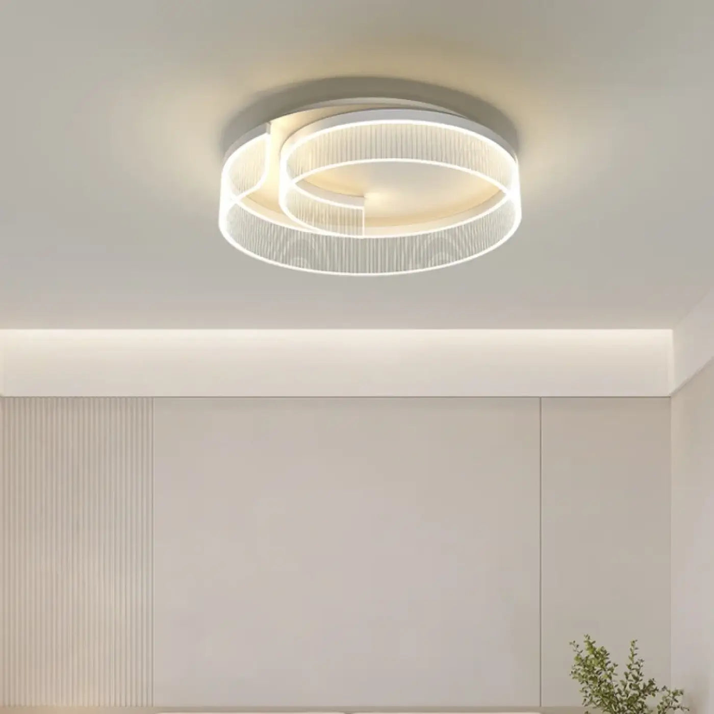 Plafonnier LED circulaire noir et blanc moderne | TULOZE