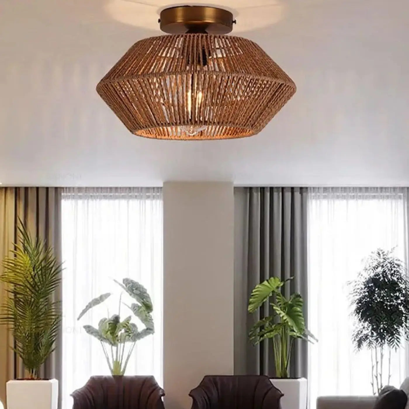 Plafonnier bois et métal art déco original | ZUKUTUN