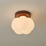 Plafonnier nuage bois et verre scandinave | TOHUBOS
