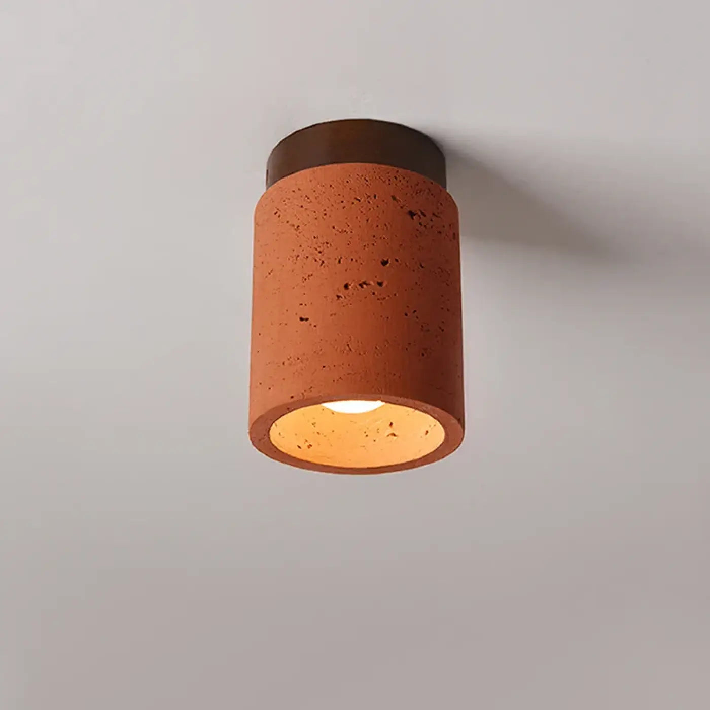 Plafonnier bois et marbre marron art déco | NAFIL