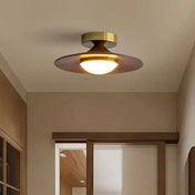 Plafonnier design marron métal acrylique | HOBIMO