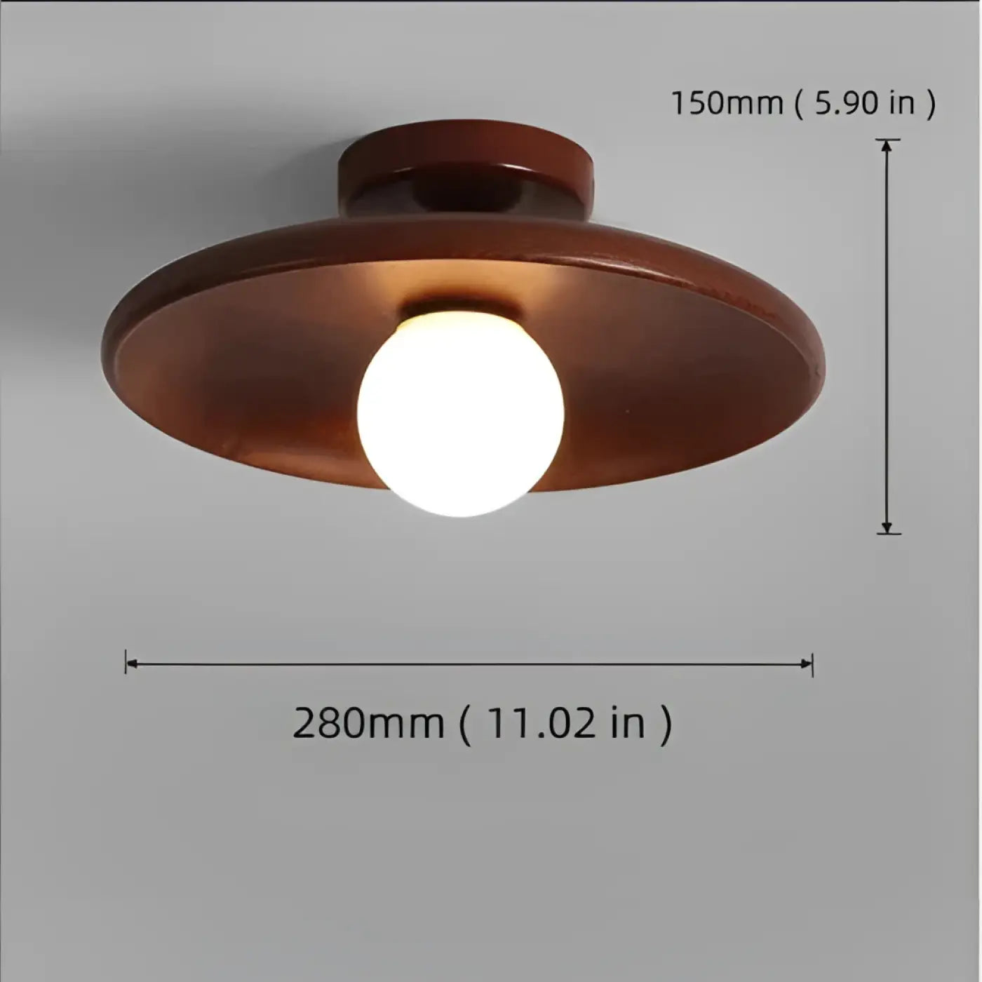 Plafonnier LED bois et verre design moderne | SEREL