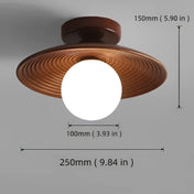 Plafonnier LED bois et verre design moderne | SEREL