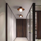 Plafonnier LED bois et verre design moderne | SEREL