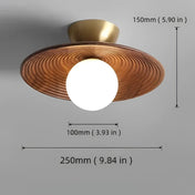 Plafonnier LED bois et verre design moderne | SEREL