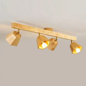 Plafonnier bois LED 4 spots moderne | ZIZORU