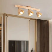 Plafonnier bois LED 4 spots moderne | ZIZORU