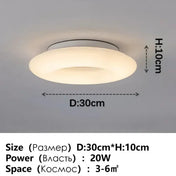 Plafonnier LED blanc rond art déco | POBE