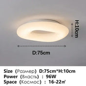 Plafonnier LED blanc rond art déco | POBE