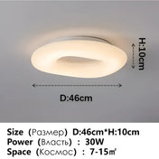 Plafonnier LED blanc rond art déco | POBE