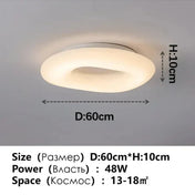 Plafonnier LED blanc rond art déco | POBE
