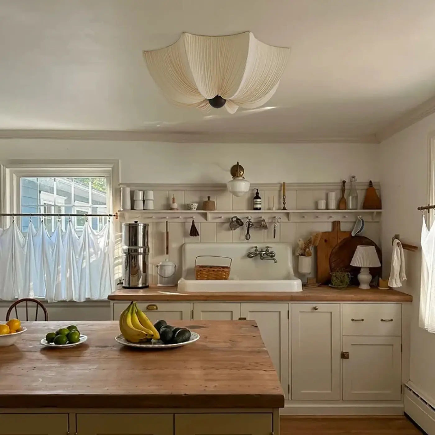 Plafonnier LED tissu et bois design dimmable | HISIZA