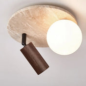 Plafonnier LED pierre et bois moderne design | NEVIFE
