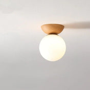 Plafonnier LED bois et verre design épuré | FUMODOS