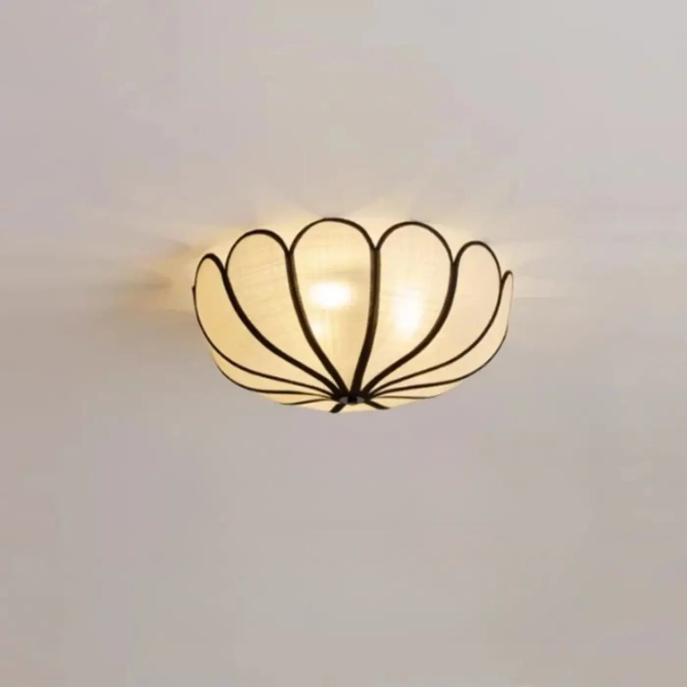 Plafonnier LED bambou et métal minimaliste | PUKINE