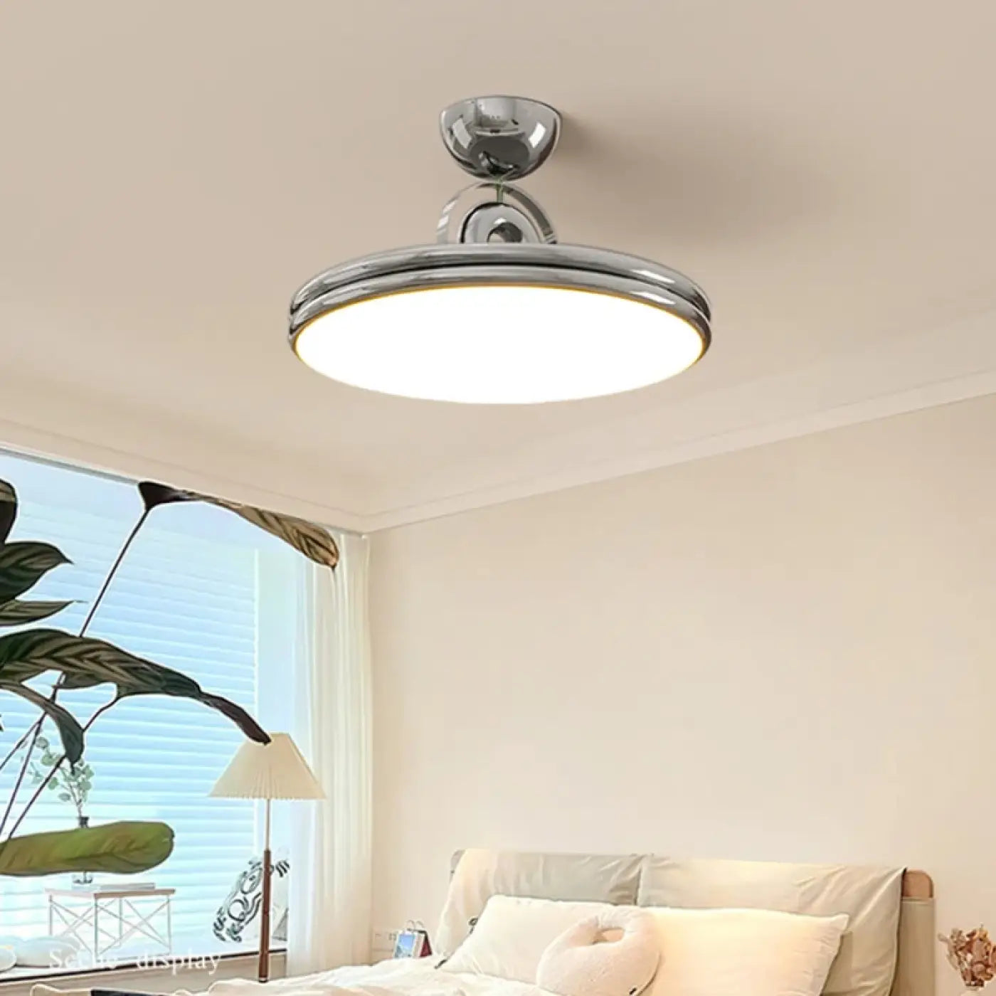 Plafonnier LED rond métal blanc et vert moderne | HUMOS