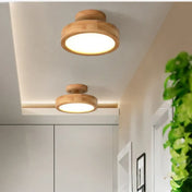 Plafonnier LED bois et acrylique beige | DADIRA