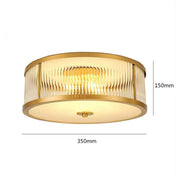 Plafonnier LED verre strié doré design | LOVEHO