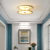 Plafonnier LED verre strié doré design | LOVEHO