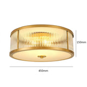 Plafonnier LED verre strié doré design | LOVEHO