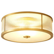Plafonnier LED verre strié doré design | LOVEHO