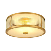 Plafonnier LED verre strié doré design | LOVEHO