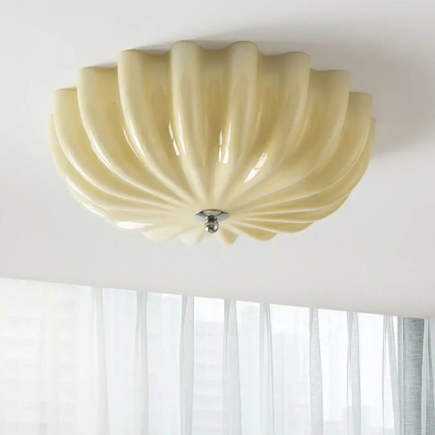 Plafonnier résine ondulée LED moderne | FEZUN