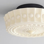Plafonnier verre blanc sculpté design moderne | TIRON