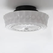 Plafonnier verre blanc sculpté design moderne | TIRON
