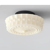 Plafonnier verre blanc sculpté design moderne | TIRON