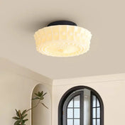 Plafonnier verre blanc sculpté design moderne | TIRON