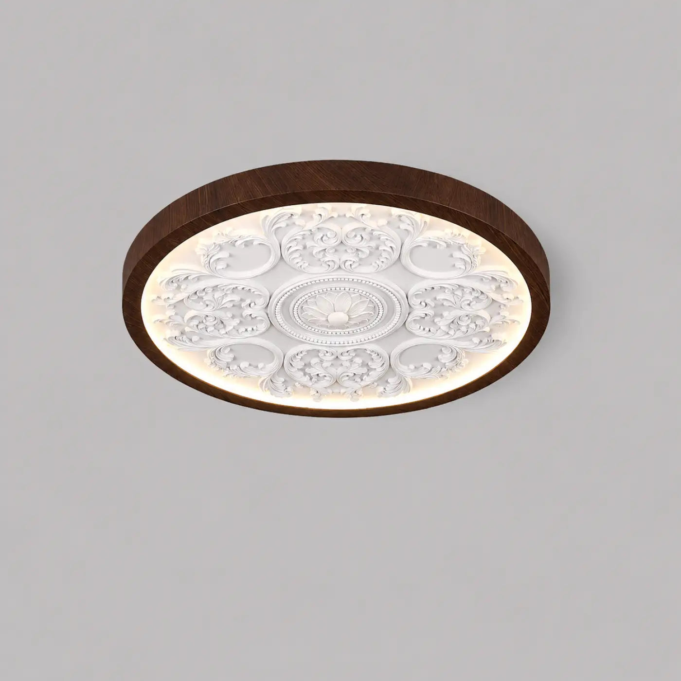 Plafonnier LED moulures florales design 33 cm | DITIVA
