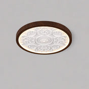 Plafonnier LED moulures florales design 33 cm | DITIVA
