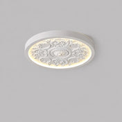 Plafonnier LED moulures florales design 33 cm | DITIVA