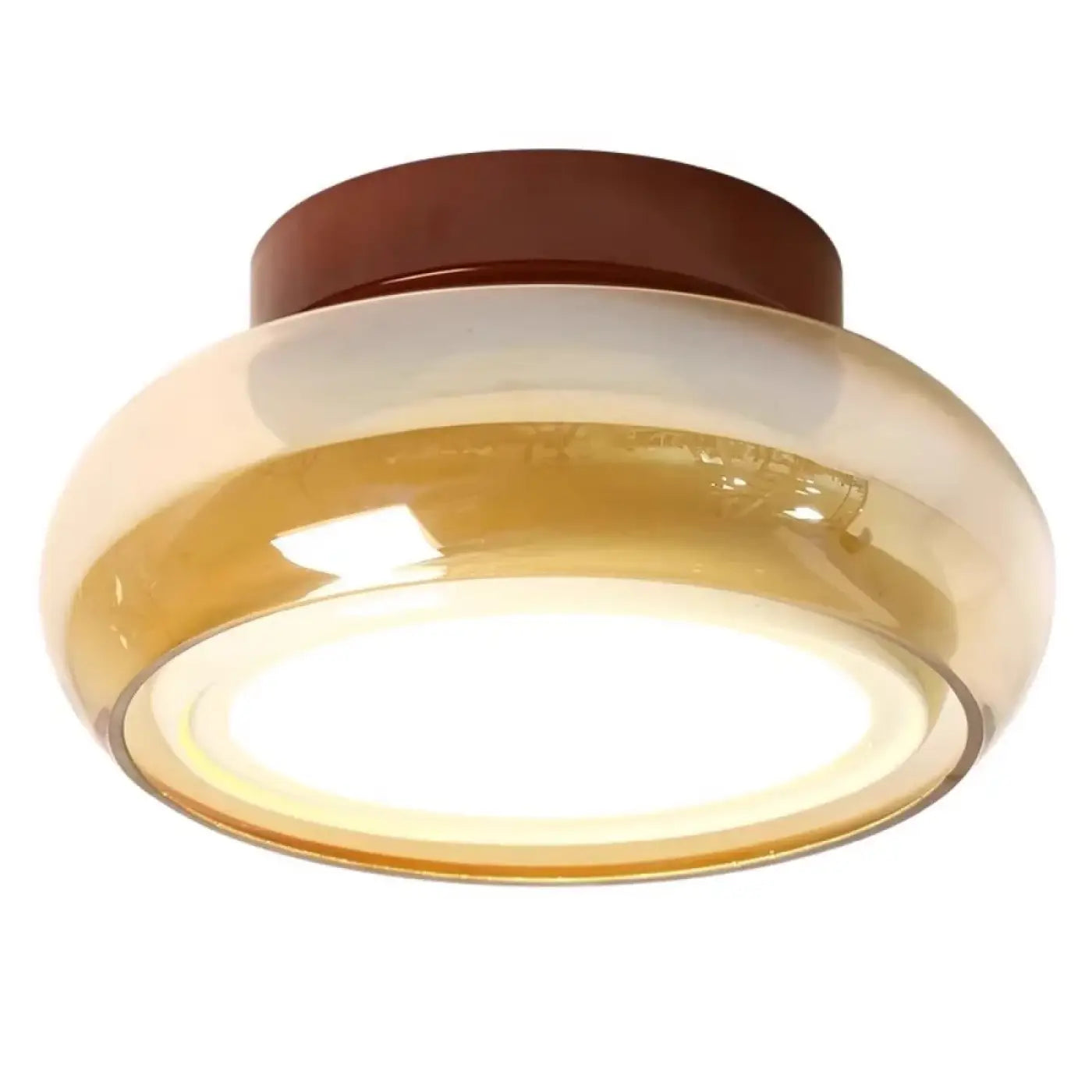 Plafonnier verre ambré LED moderne | HOBI