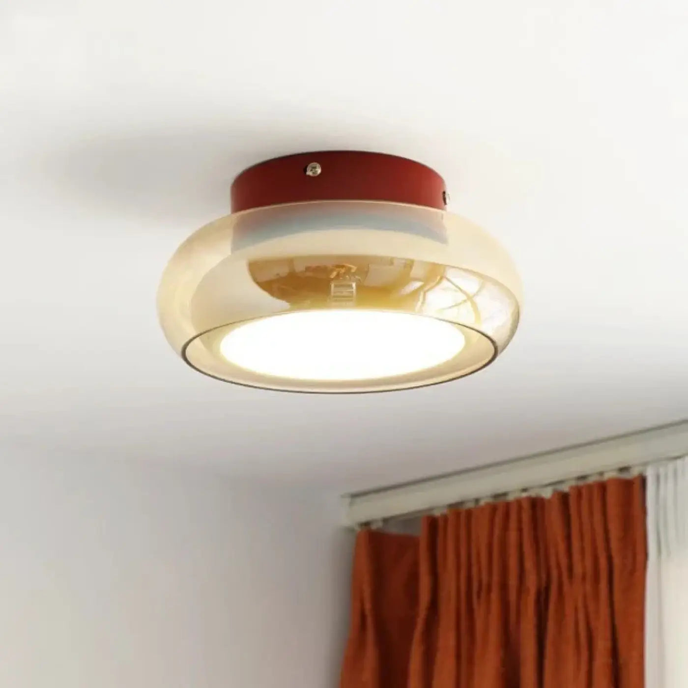 Plafonnier verre ambré LED moderne | HOBI