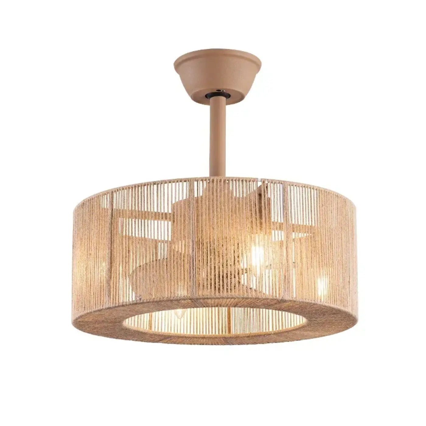 Plafonnier rotin beige cylindrique moderne | ZOZON
