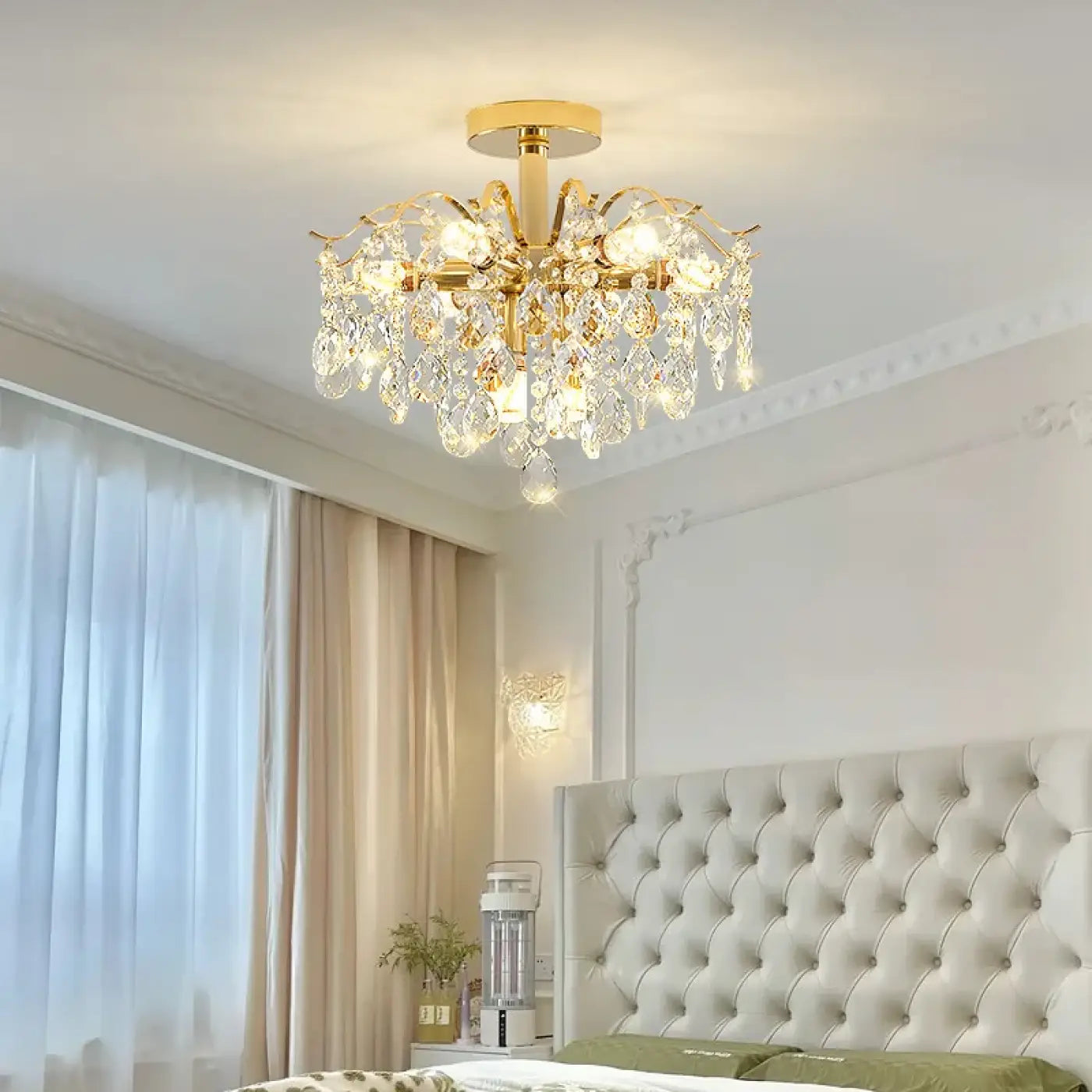 Plafonnier doré cristal classique chic | DISEZO