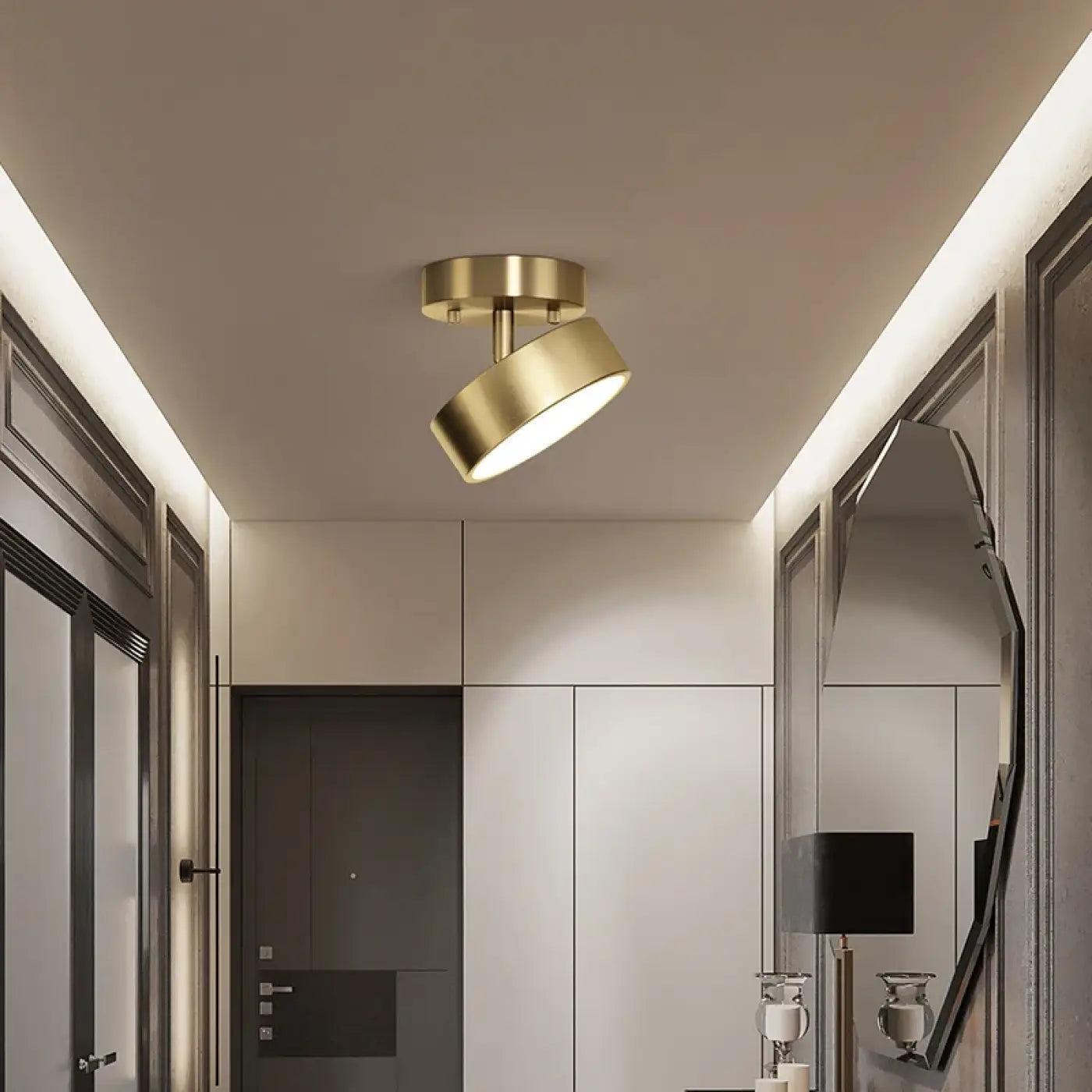 Plafonnier doré rond moderne LED | MEDUVES