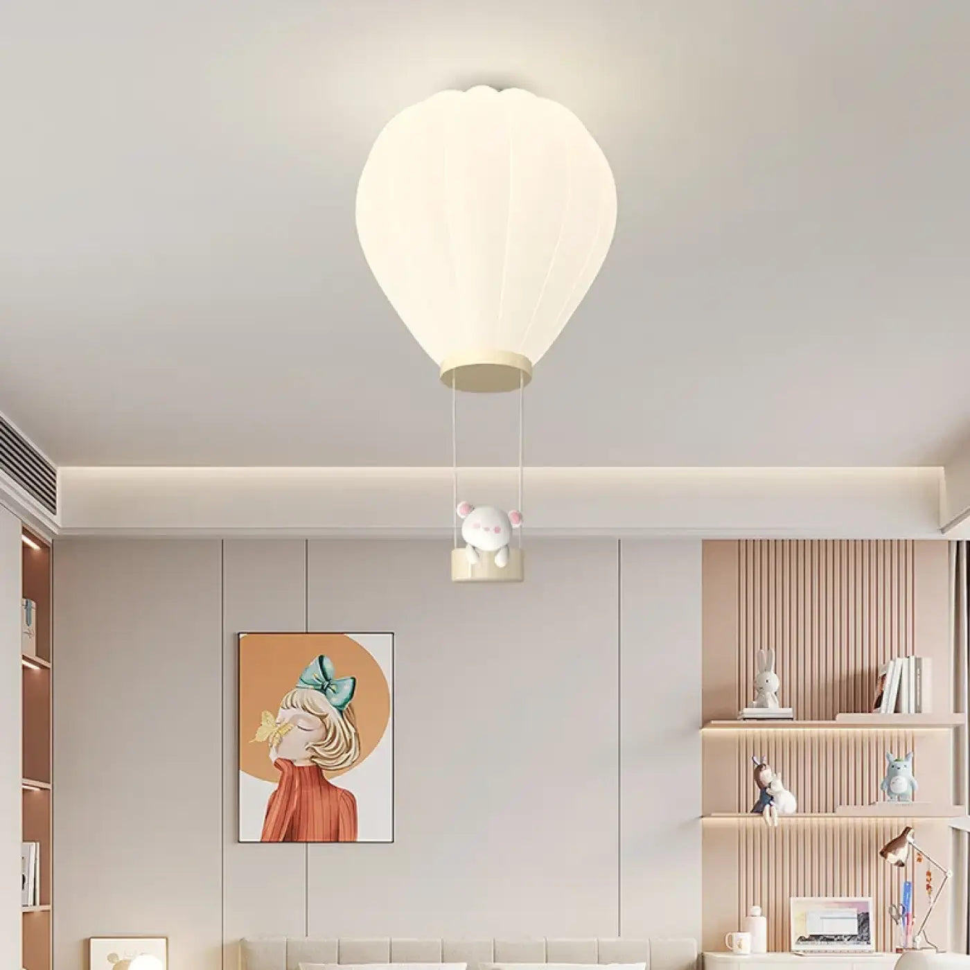 Plafonnier enfant blanc montgolfière design | NANIVO