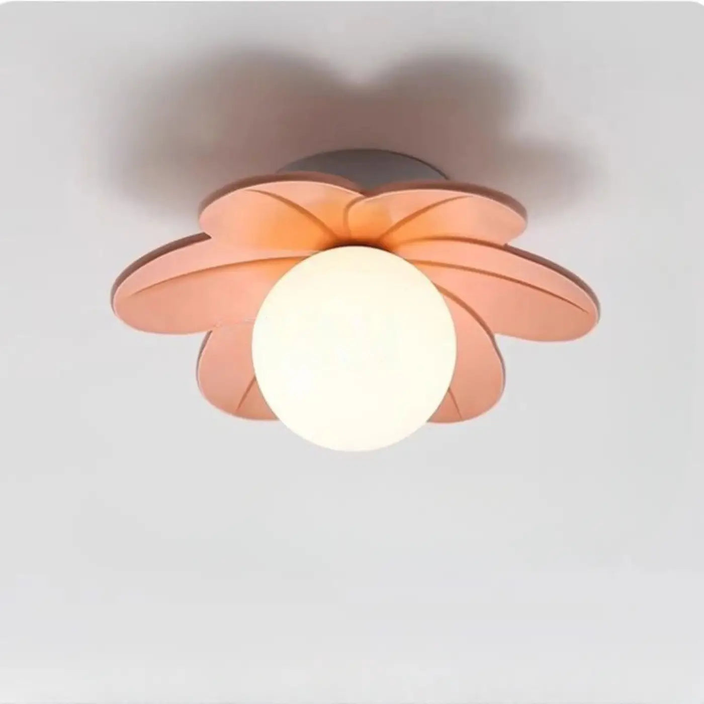 Plafonnier floral diffuseur sphérique verre blanc | DOMO